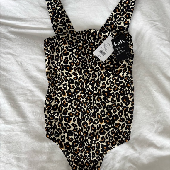 knix Other - knix Leopard Print One-Piece Swimsuit in Black, Cream, Brown